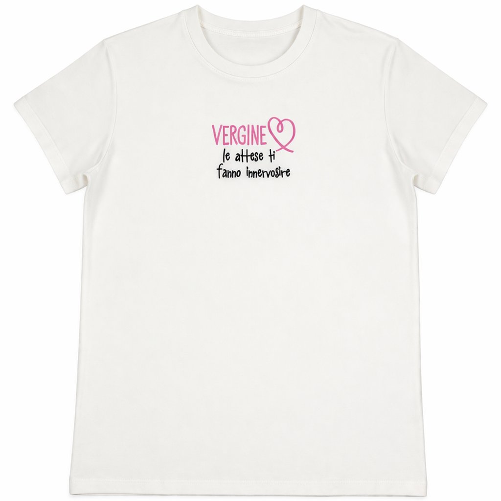 T-shirt bianca “Vergine” con stampa segno zodiacale