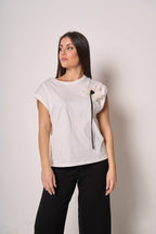 T-shirt Donna con Fiore Applicato