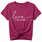 T-SHIRT CON NODO SCRITTA LOVE