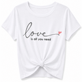 T-SHIRT CON NODO SCRITTA LOVE