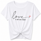 T-SHIRT CON NODO SCRITTA LOVE