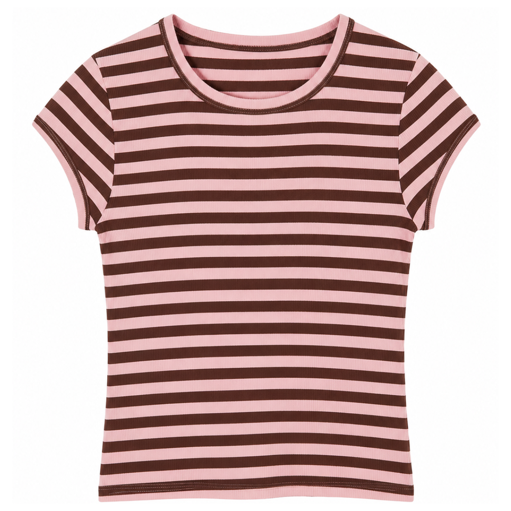 T-SHIRT A COSTINE RIGATA