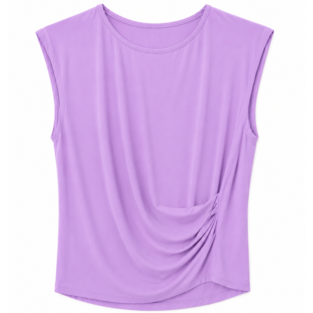 T-SHIRT CON PIEGHE A LATO