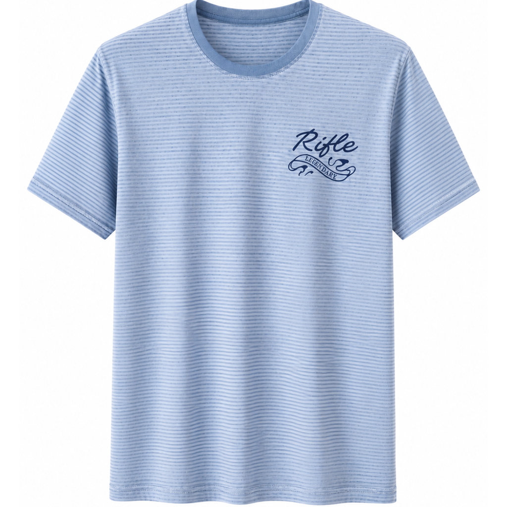 T-SHIRT CON FONDO RIGATO