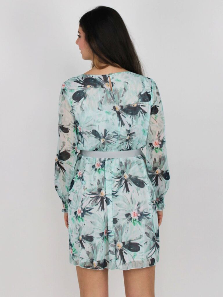 Vestito a fiori con fiocco
