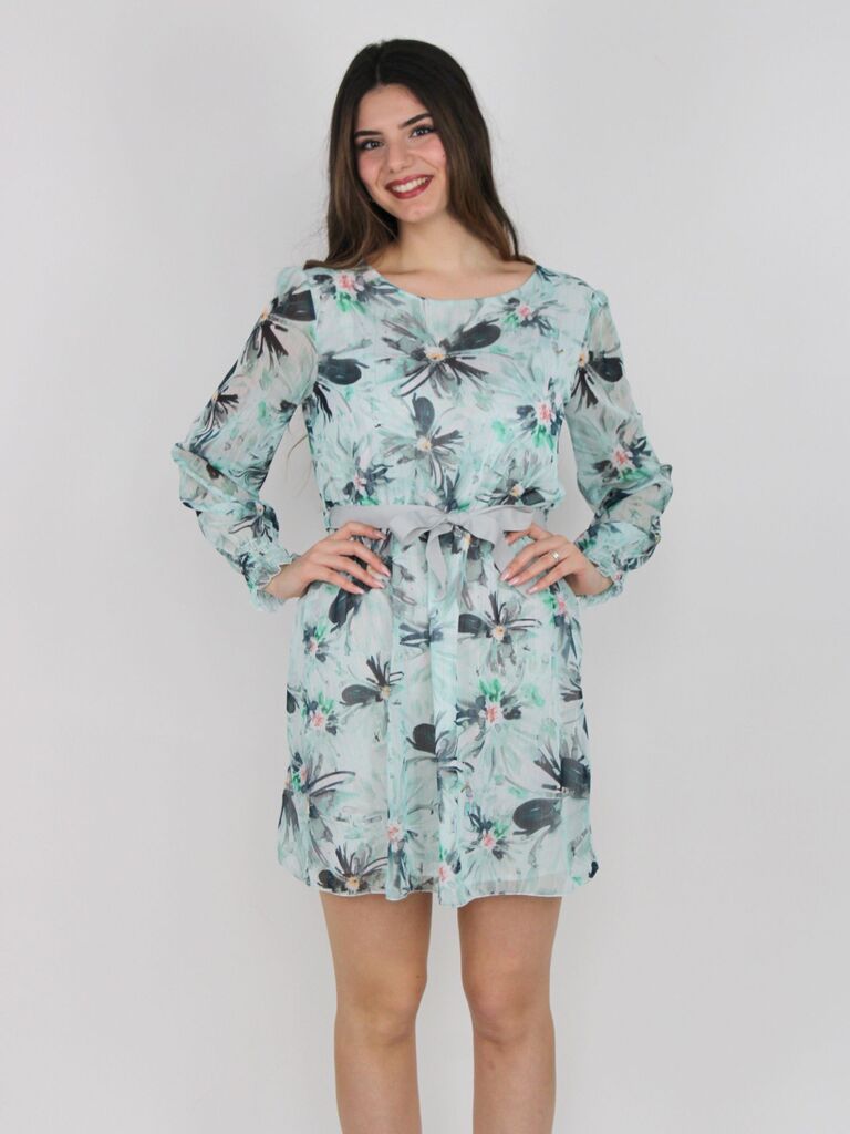 Vestito a fiori con fiocco