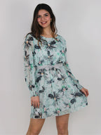 Vestito a fiori con fiocco