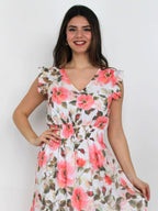 Abito floreale con rouge