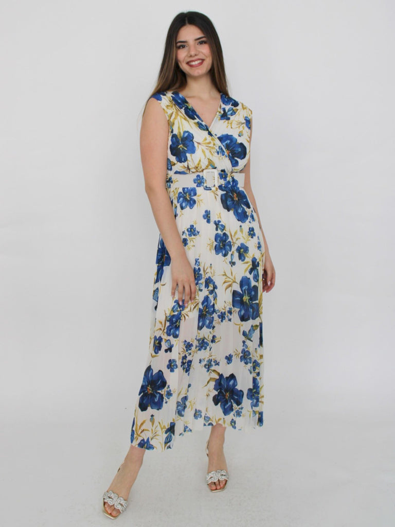 Vestito a fiori con cintura