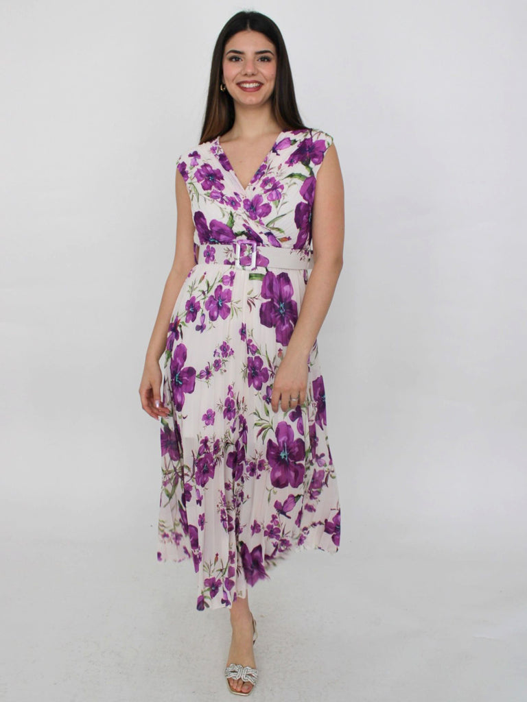 Vestito a fiori con cintura