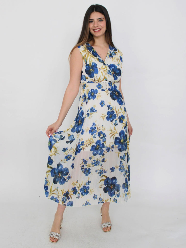 Vestito a fiori con cintura