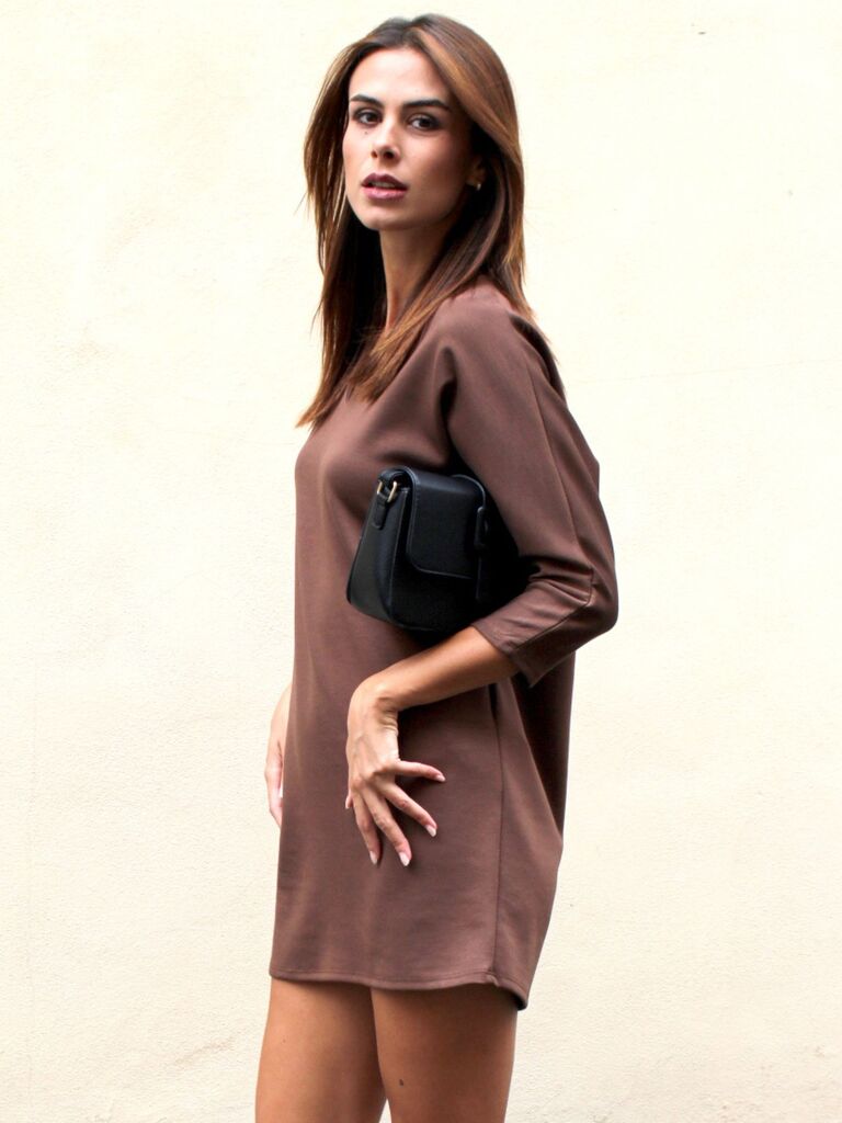 Vestito liscio scollo a V