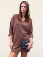 Vestito liscio scollo a V