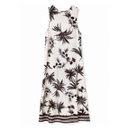 Abito midi con stampa tropicale e dettagli