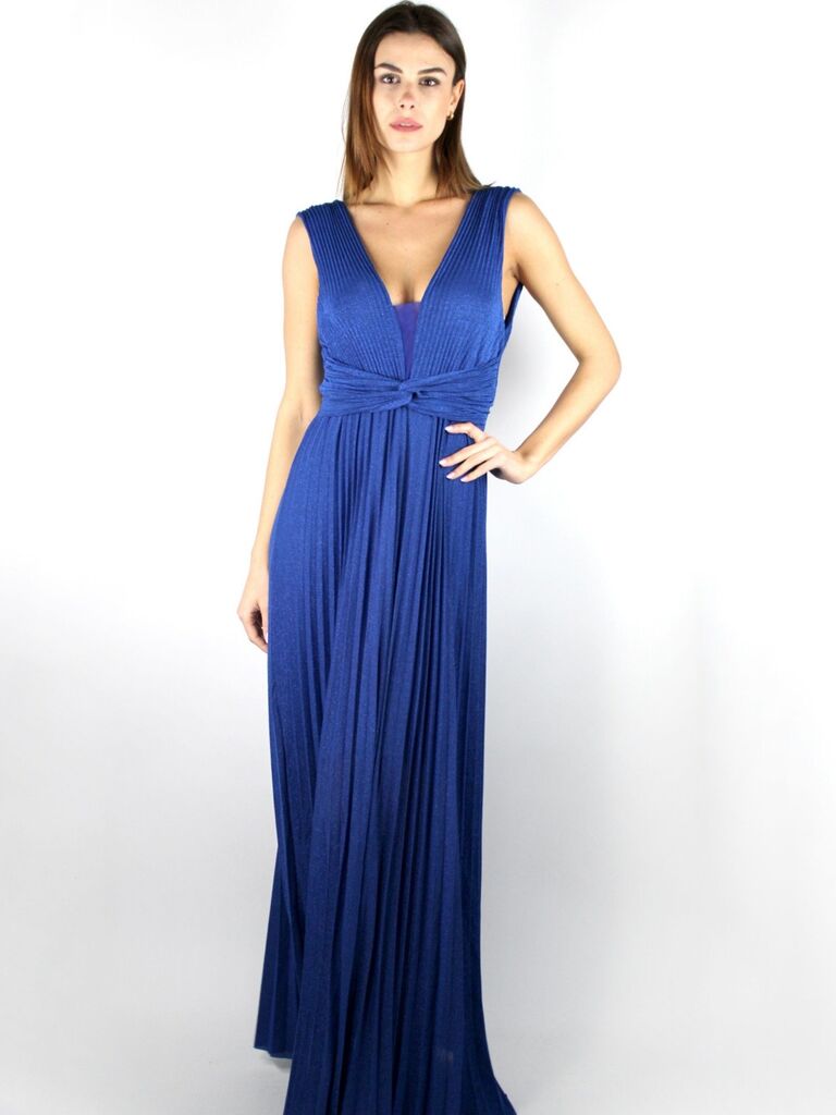 Abito in lurex con nodo in vita