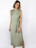 Vestito effetto raso con nodo