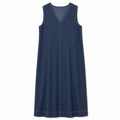 Abito smanicato in denim con cintura sottile