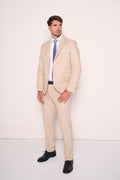 Abito uomo beige classico in due pezzi
