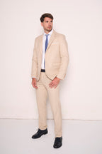 Abito uomo beige classico in due pezzi