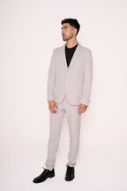 Abito uomo slim fit grigio gessato