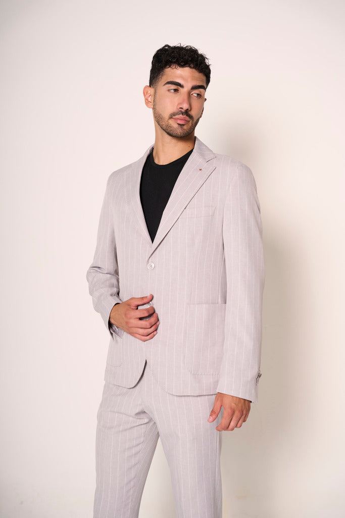 Abito uomo slim fit grigio gessato