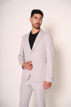 Abito uomo slim fit grigio gessato