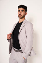 Abito uomo slim fit grigio gessato