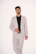 Abito uomo slim fit grigio gessato