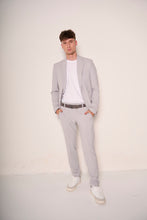 Carica l&#39;immagine nel visualizzatore di Gallery, Abito Uomo Slim Fit in Lino e Viscosa Grigio Chiaro
