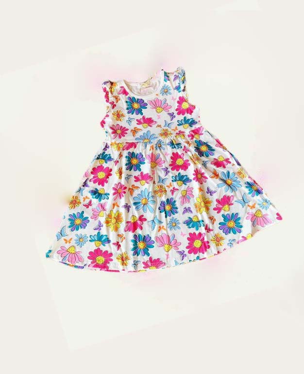 Abito baby Bimba con Margherite colorate