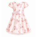 Abito in fantasia con fiori e tulle