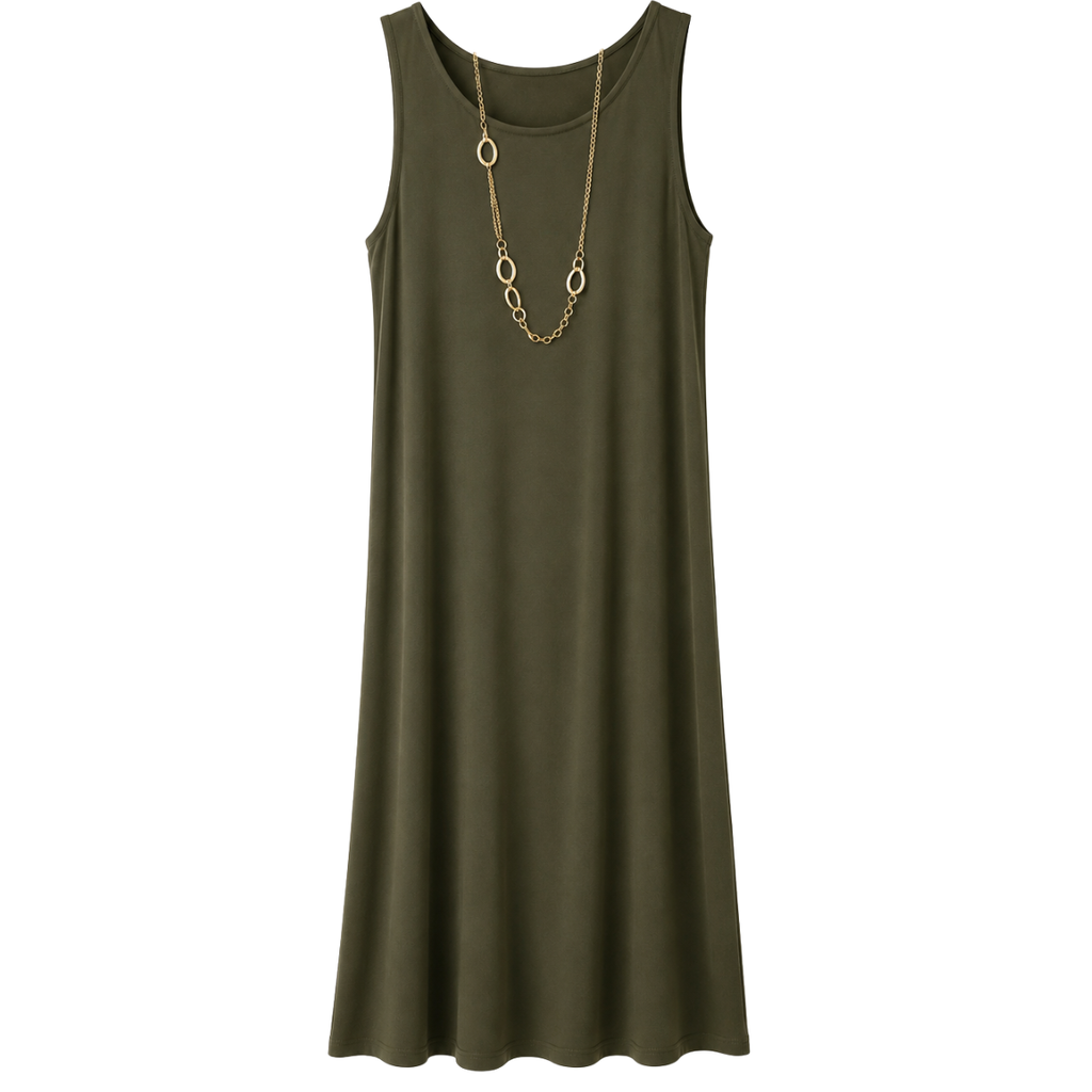 ABITO SMANICATO LUNGO CON COLLANA