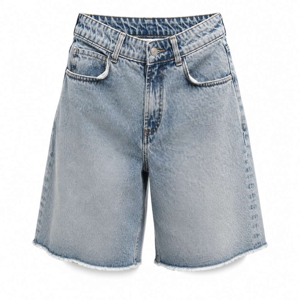 BERMUDA SFRANGIATO IN DENIM
