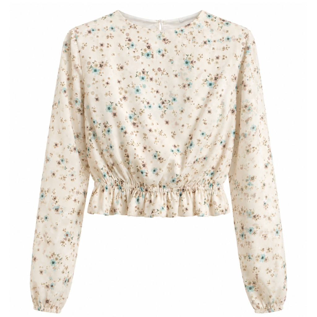 Blusa Cropped a Fiori
