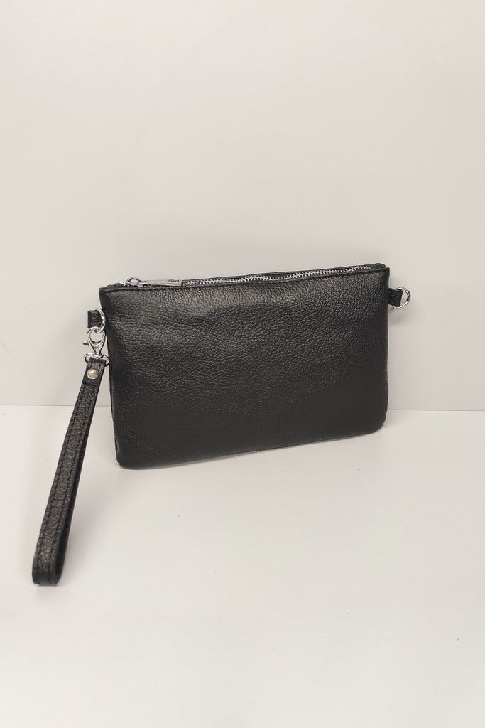 Pochette donna in pelle martellata
