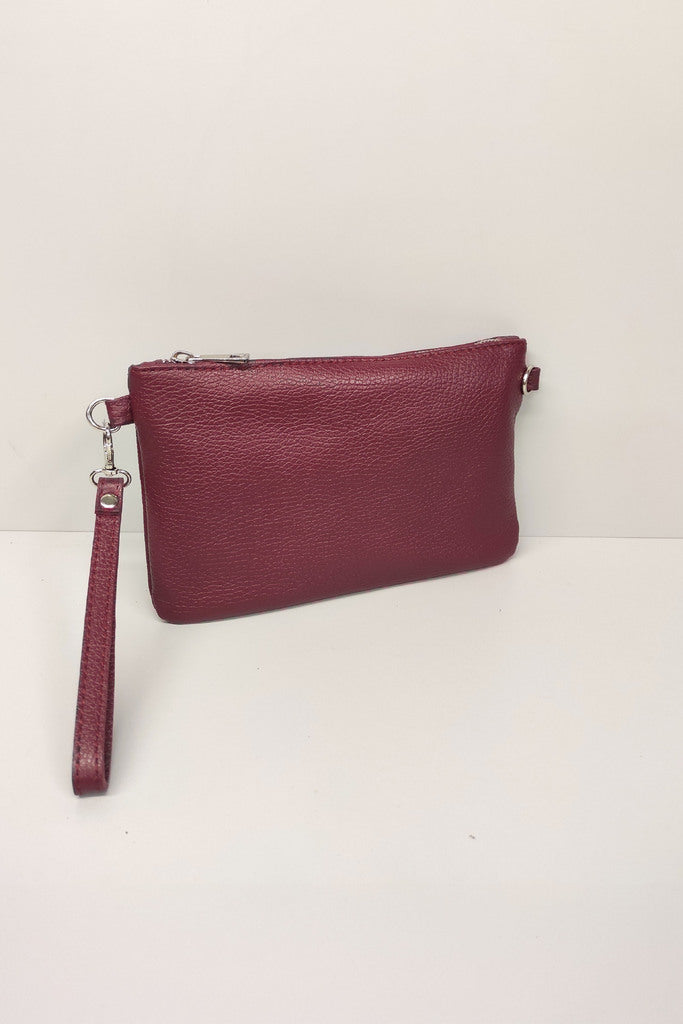 Pochette donna in pelle martellata