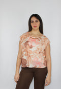 Camicia estiva con fiori di pesco