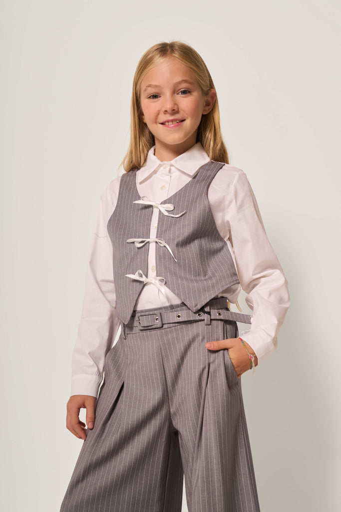 Camicia bianca con corpetto gessato