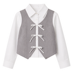 Camicia bianca con corpetto gessato