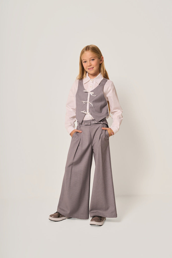 Camicia bianca con corpetto gessato