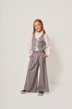 Camicia bianca con corpetto gessato