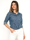 Camicia denim con stampa