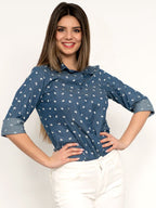 Camicia denim con stampa