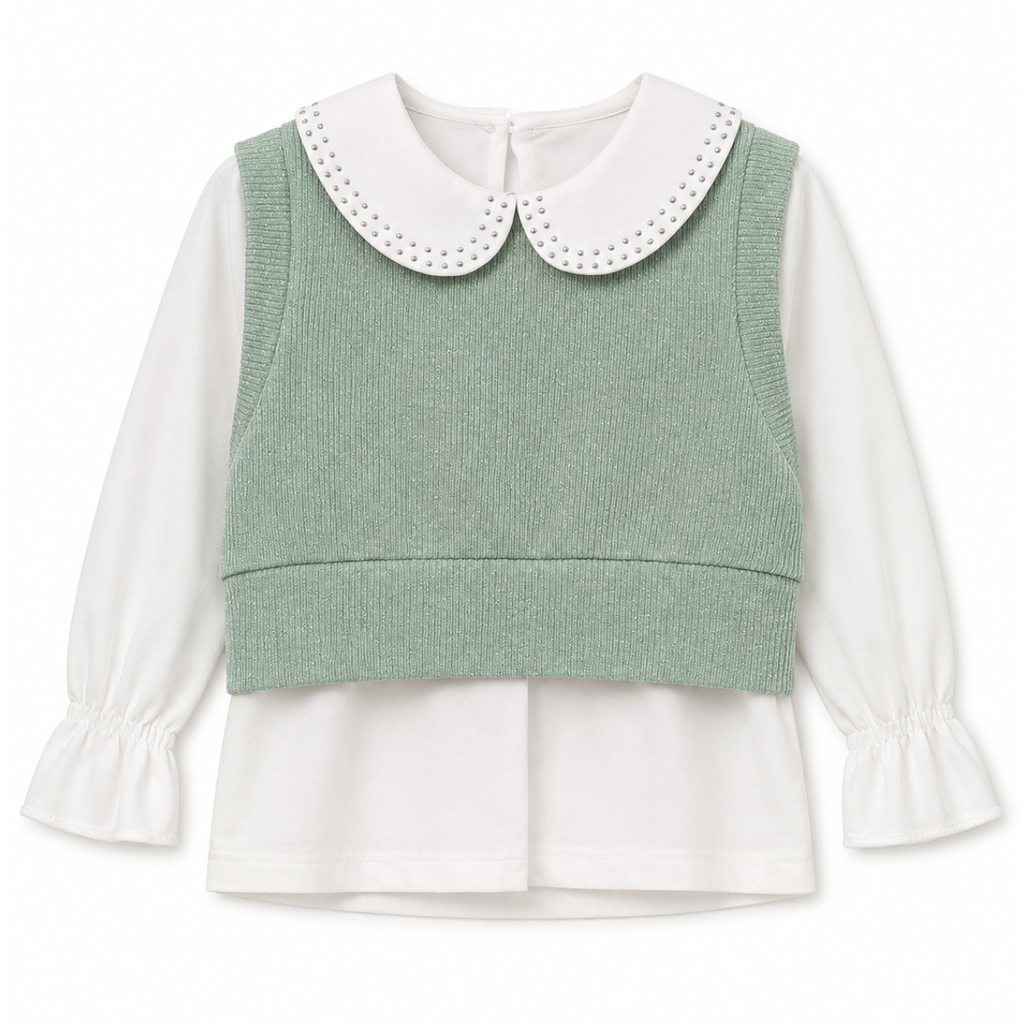 Camicia con Gilet Coordinato Neonata