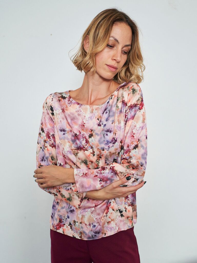 Camicia in fantasia raso