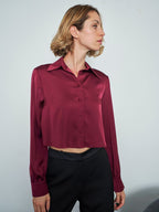 Camicia cropped di raso