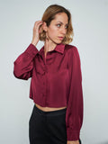 Camicia cropped di raso