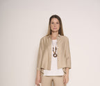 Camicia in misto lino con orlo asimmetrico