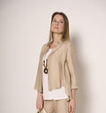 Camicia in misto lino con orlo asimmetrico