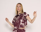 Camicia bordeaux tropical vibes